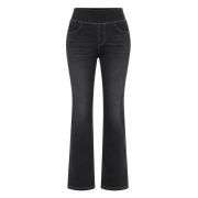 Vintage Washed High Waist Straight Leg Jeans