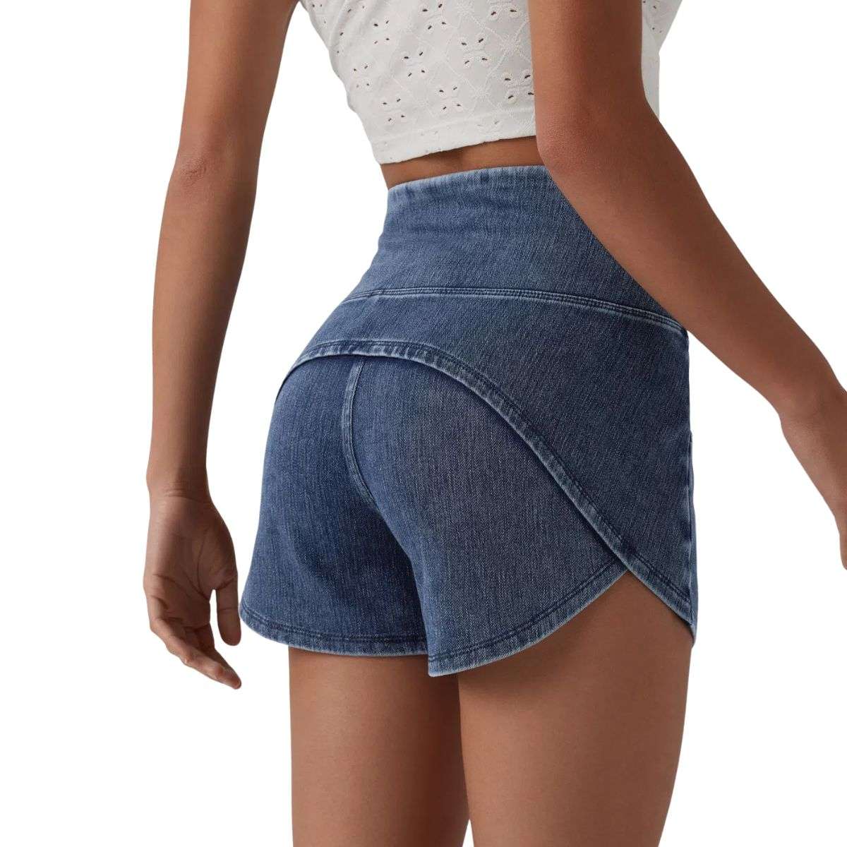 High Waisted Tummy Control Denim Shorts