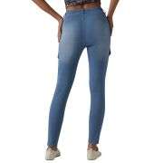 Mid Rise Skinny Cargo Jeans