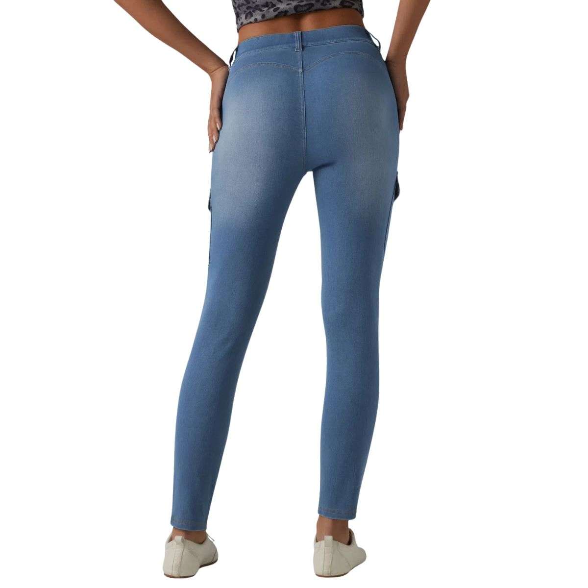 Mid Rise Skinny Cargo Jeans