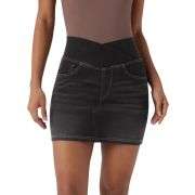 Crossover Pocket Denim Mini Skirt