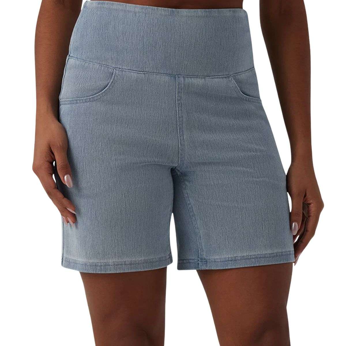 High Waist Tummy Control Stretch Denim Shorts
