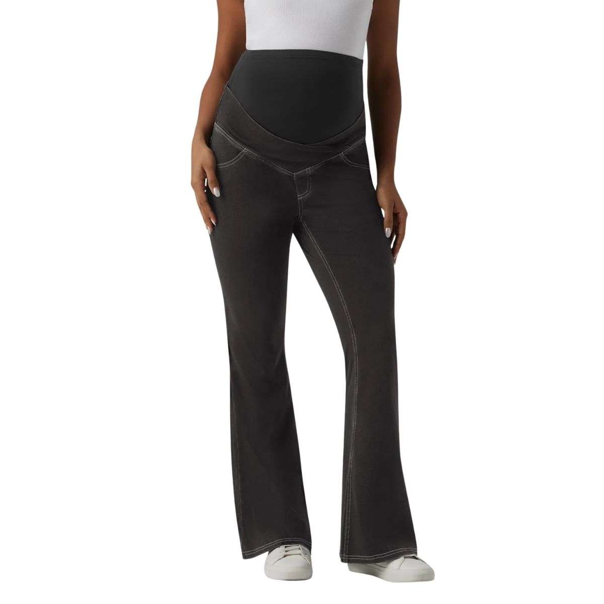 Ultra High Waist Maternity Casual Flare Jeans
