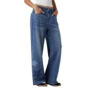 High Waist Relaxed Fit Embroidered Jeans