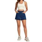 High‑Rise 3‑Inch Hot Pants Comfort Knit 4‑Way Stretch Women’s Denim Shorts