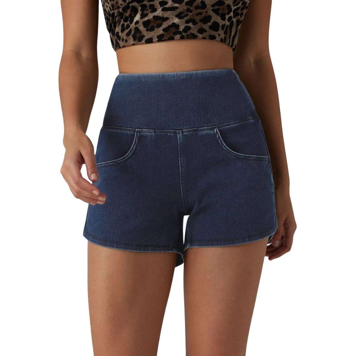 High Waisted Tummy Control Denim Shorts