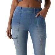 Mid Rise Skinny Cargo Jeans