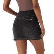 Crossover Pocket Denim Mini Skirt