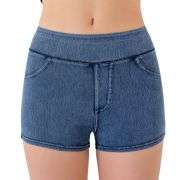 High‑Rise Butt Lifting Yoga High Stretch Women Denim 3 Inch Workout Shorts