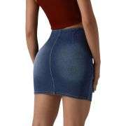 High Waist Ruched Wrap Denim Short Skirt