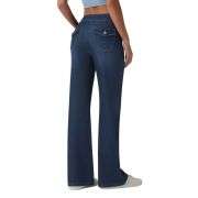 Low Rise Double Button Flare Jeans