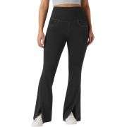 High Rise Cutout Back Split Flare Jeans
