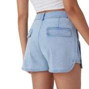 High Waist 3-Inch Zip Denim Shorts