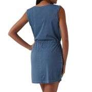 U-Neck Sleeveless Drawstring Mini Denim Dress