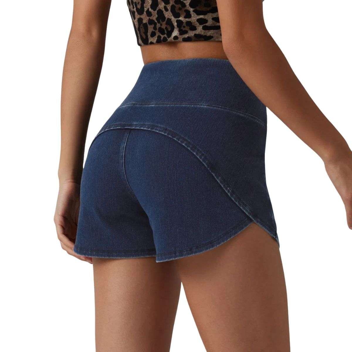 High Waisted Tummy Control Denim Shorts