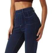 High Waisted Stretch Denim Leggings with Pockets