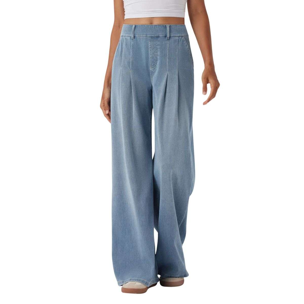 Mid Rise Wide Leg Casual Jeans