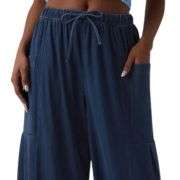 Soft Stretch Lyocell Drawstring Wide Leg Jeans