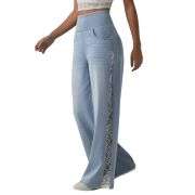 High Rise Stretch Wide Leg Pull-On Jeans with Pockets
