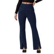 High Rise Cutout Back Split Flare Jeans