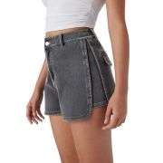 High Waist 3-Inch Zip Denim Shorts