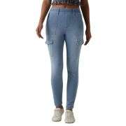 Mid Rise Skinny Cargo Jeans