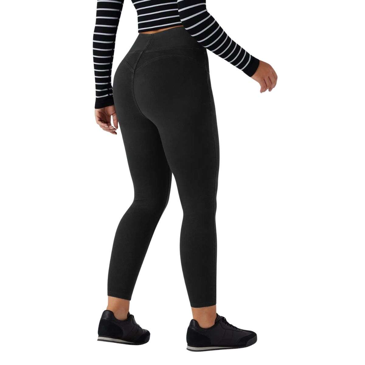High Waisted Butt Lifting Denim Casual Leggings with Pockets