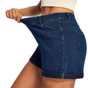 High‑Rise 3‑Inch Hot Pants Comfort Knit 4‑Way Stretch Women’s Denim Shorts