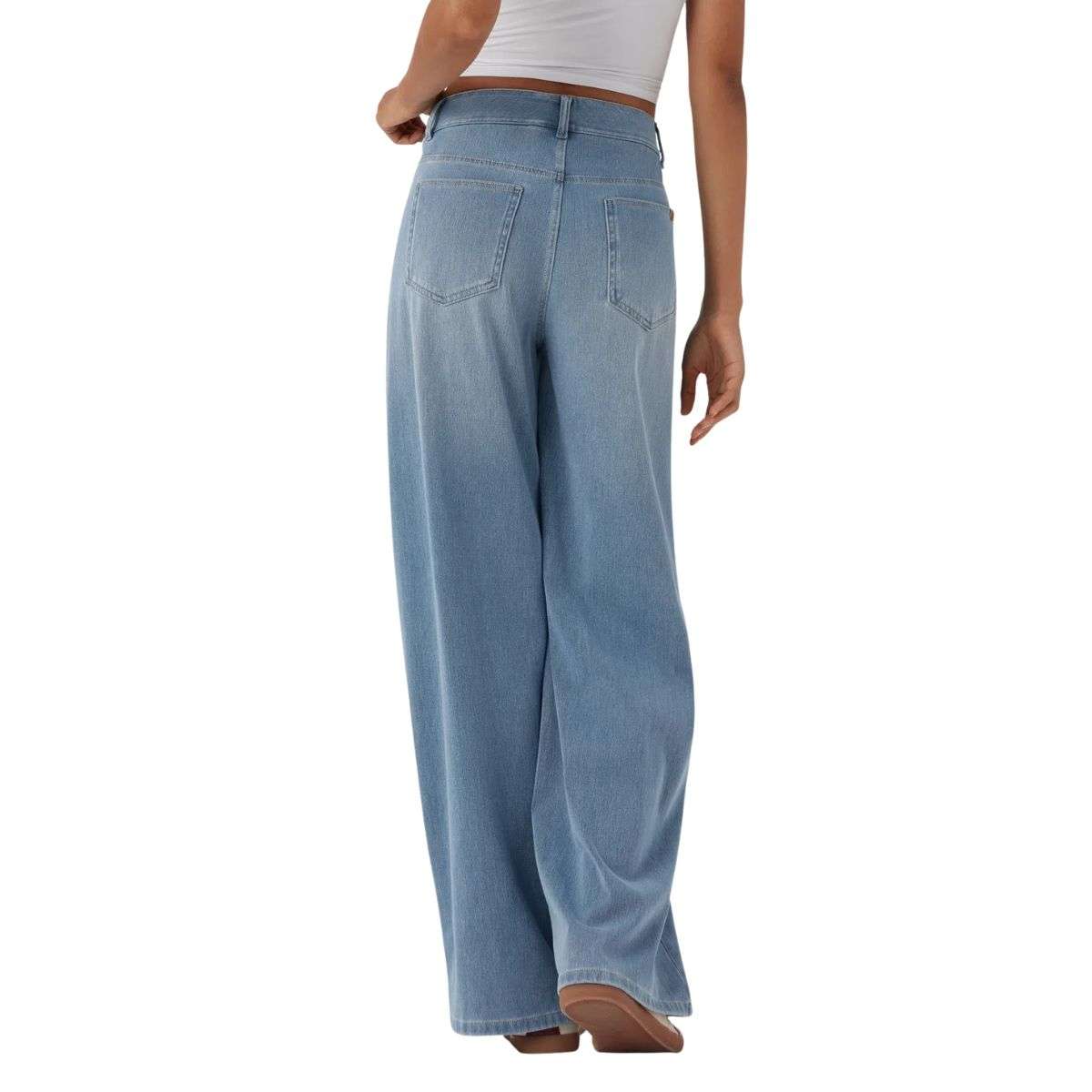 Mid Rise Wide Leg Casual Jeans