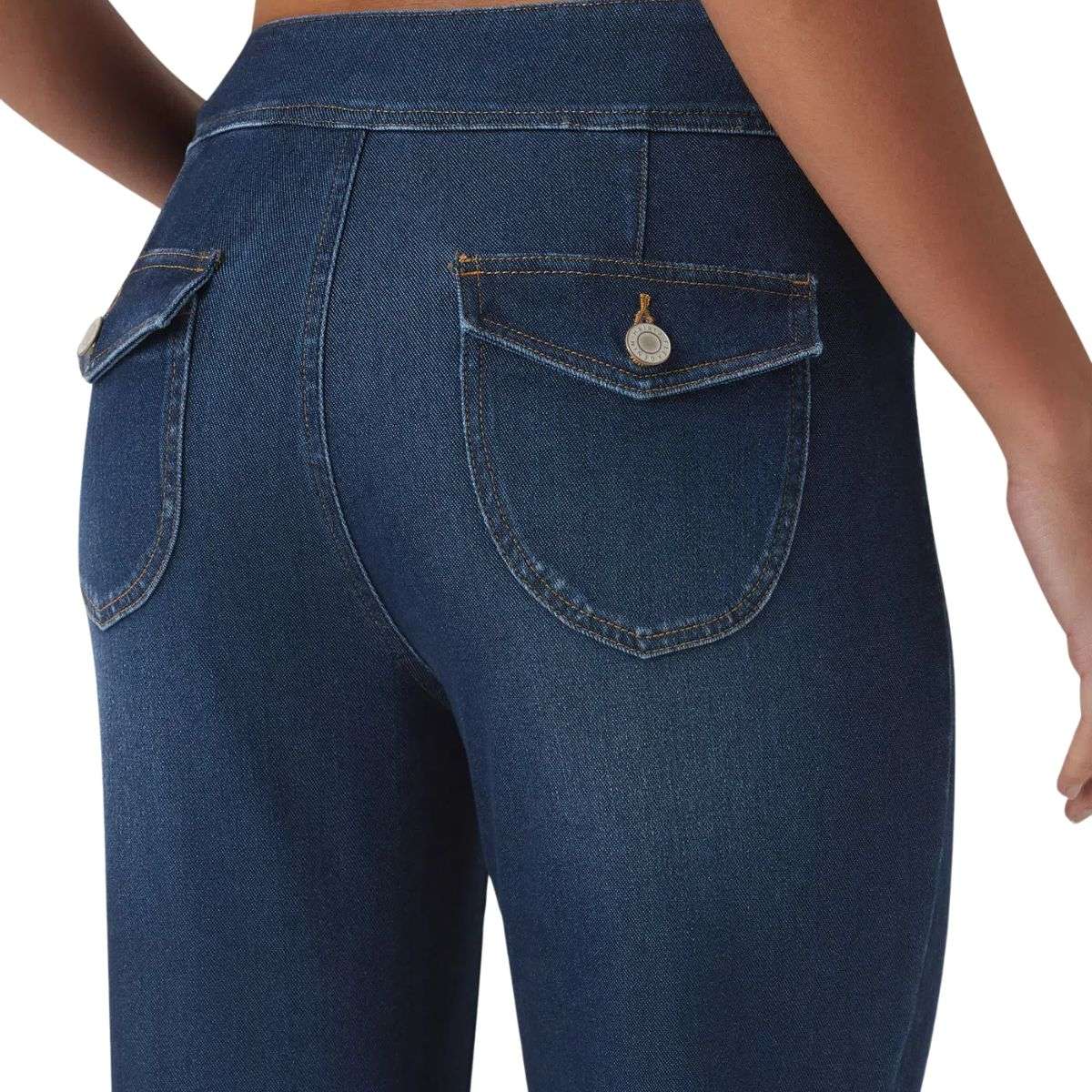 Low Rise Double Button Flare Jeans