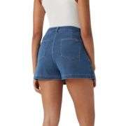 High Waist A-Line Denim Skort with Pockets