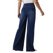 Crossover Waist Relaxed Wide Leg Jeans