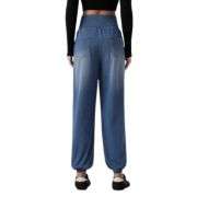 Crossover Waist Tummy Control Denim Jogger Pants