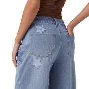 High Waist Relaxed Fit Embroidered Jeans