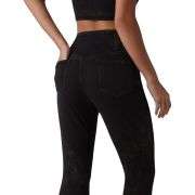High Waisted Crossover Contrast Lace Flare Jeans