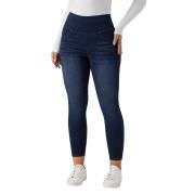 High Waisted Butt Lifting Denim Casual Leggings with Pockets