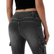Mid Rise Cross Waistband Bootcut Jeans