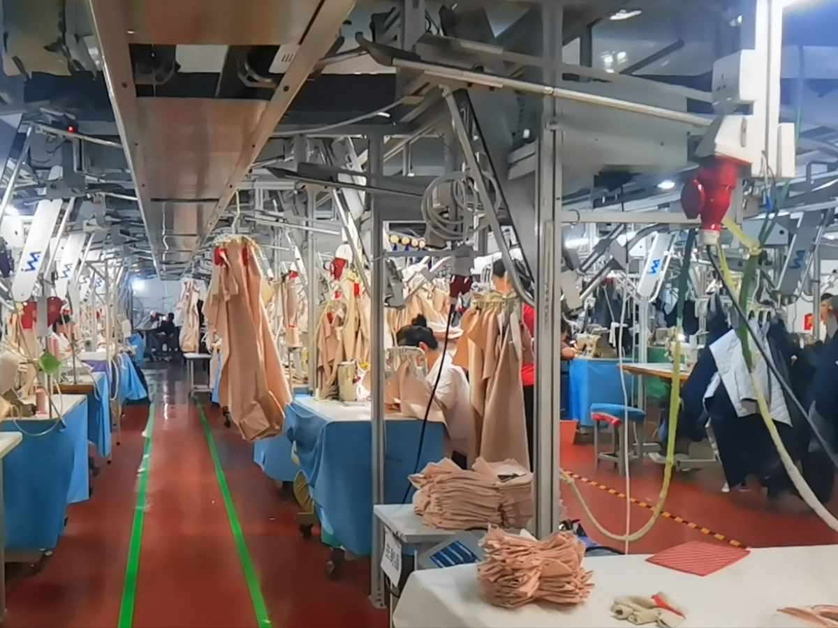 Denim garment sewing lines at New Asia Garment
