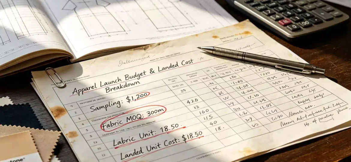 Apparel startup budget planning for sampling, inventory and manufacturing costs