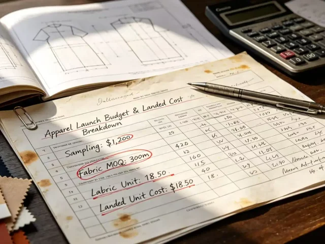 Apparel startup budget planning for sampling, inventory and manufacturing costs