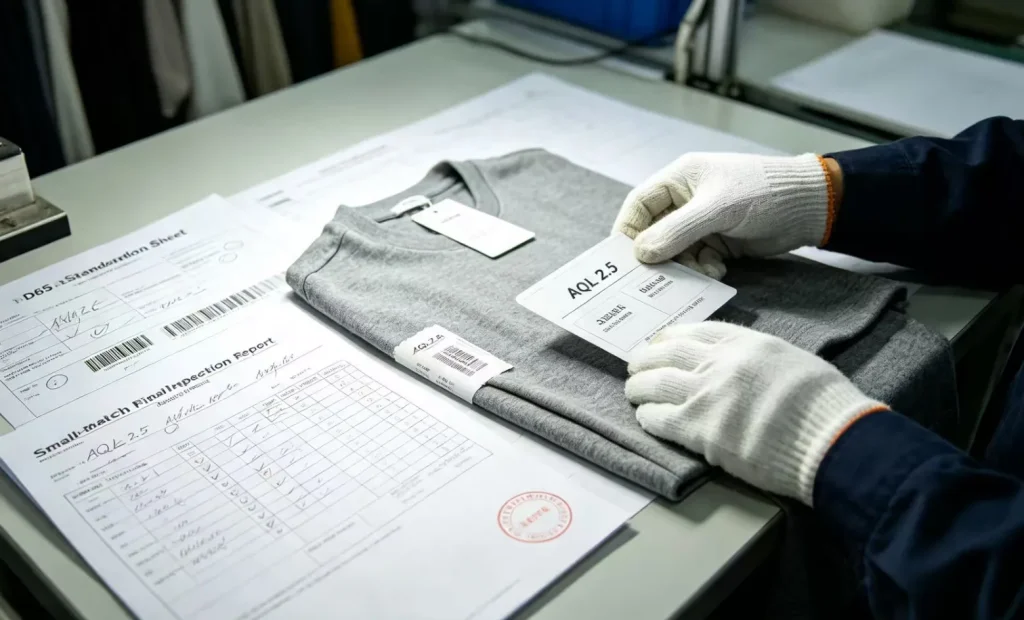 AQL 2.5 inspection for apparel production quality control before shipment