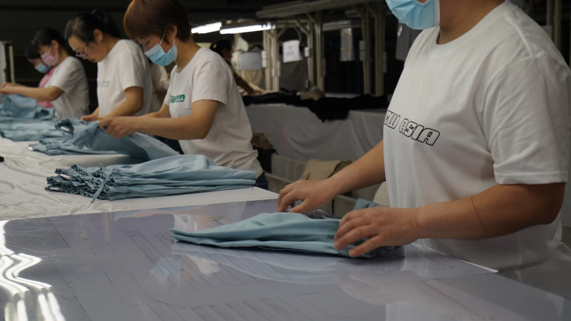 Final garment inspection during OEM production at New Asia Garment