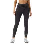 High Rise Drawstring Washed Denim Jogger Jeans