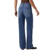 High Rise Ripped Relaxed Straight Leg Jeans