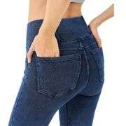 Crossover High Waist Stretch Denim Casual Skinny Shorts