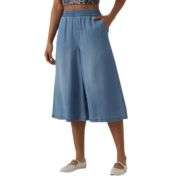 High Waisted Wide Leg Capri Casual Jeans