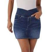 High Waist Stretch Denim Mini Skirt