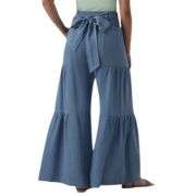 High Waist Smocked Wide Leg Draped Jeans