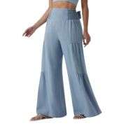 High Waist Smocked Wide Leg Draped Jeans