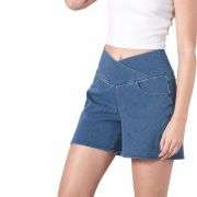 High Waist Stretch Denim Shorts